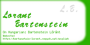 lorant bartenstein business card